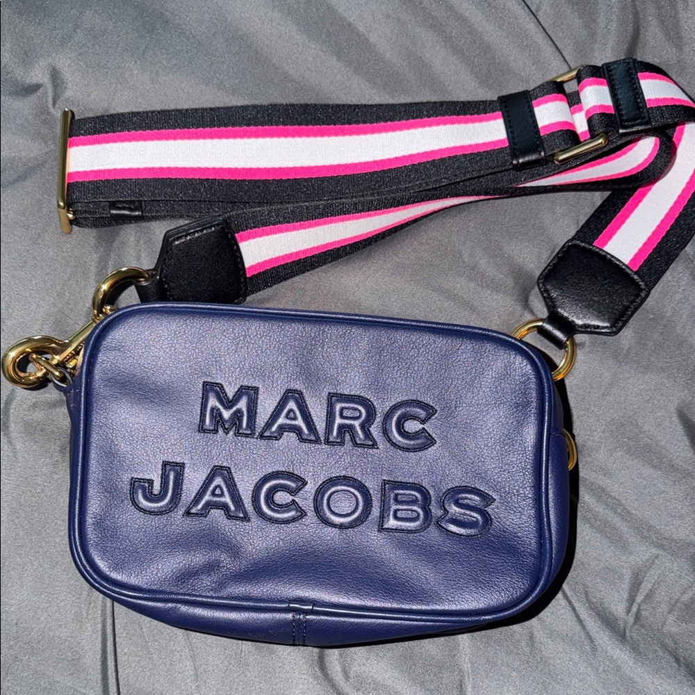 Marc Jacobs Blue Bag with Pink and Navy Strap